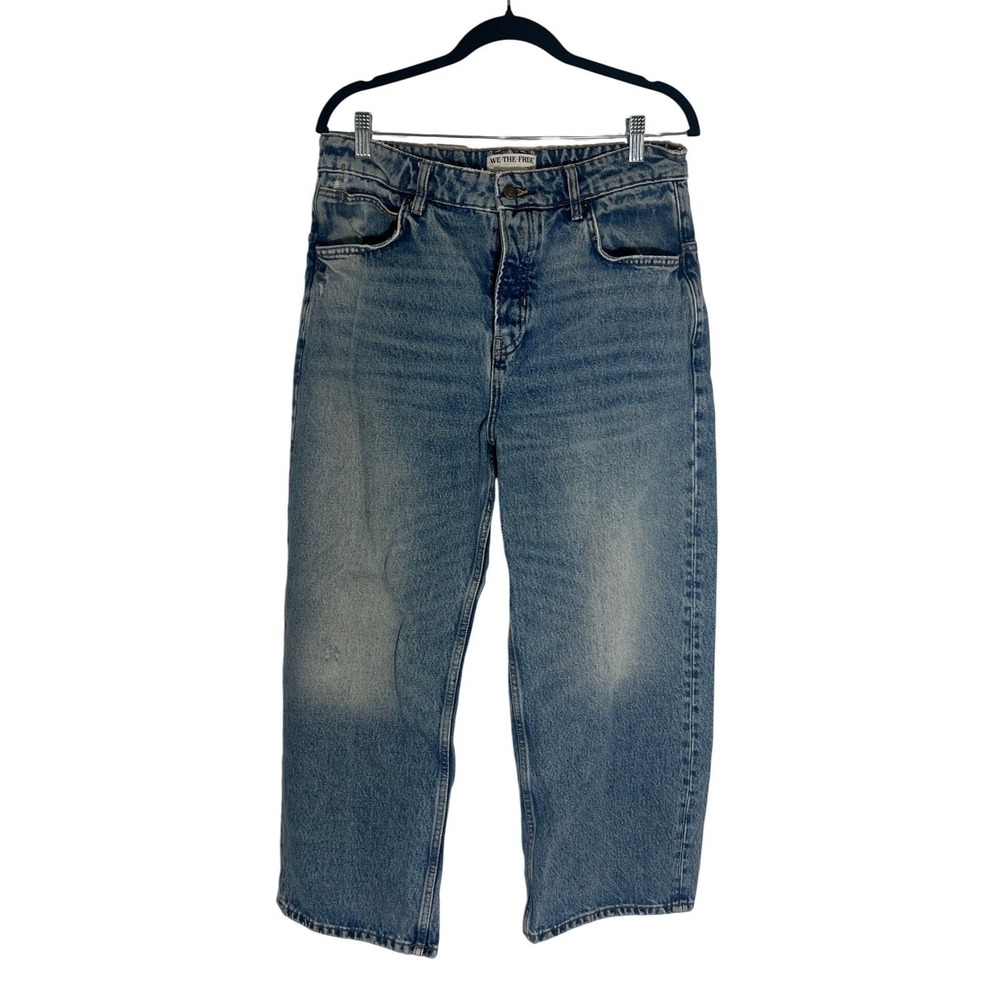 We The Free Deep Trance Dropped Boyfriend Jeans 29 Medium Wash Denim Baggy - Picture 2 of 14